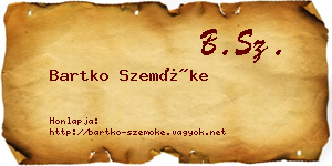 Bartko Szemőke névjegykártya